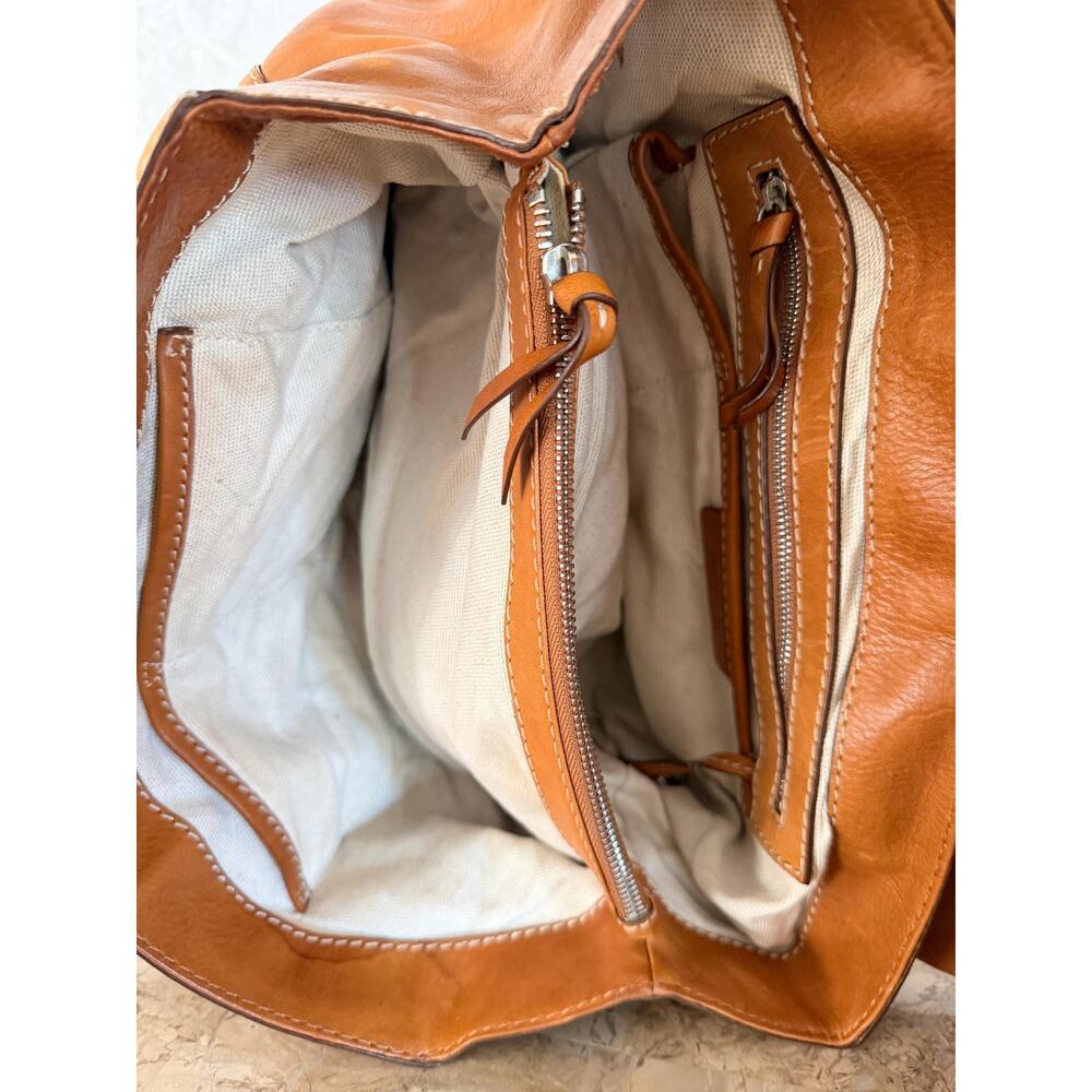 Vintage Michael Kors Astor Studded Leather Satchel Tan Cognac shoulder bag - Picture 14 of 15
